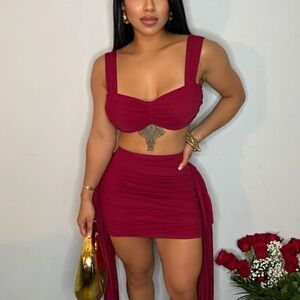 Elegant Red Women's Skirt